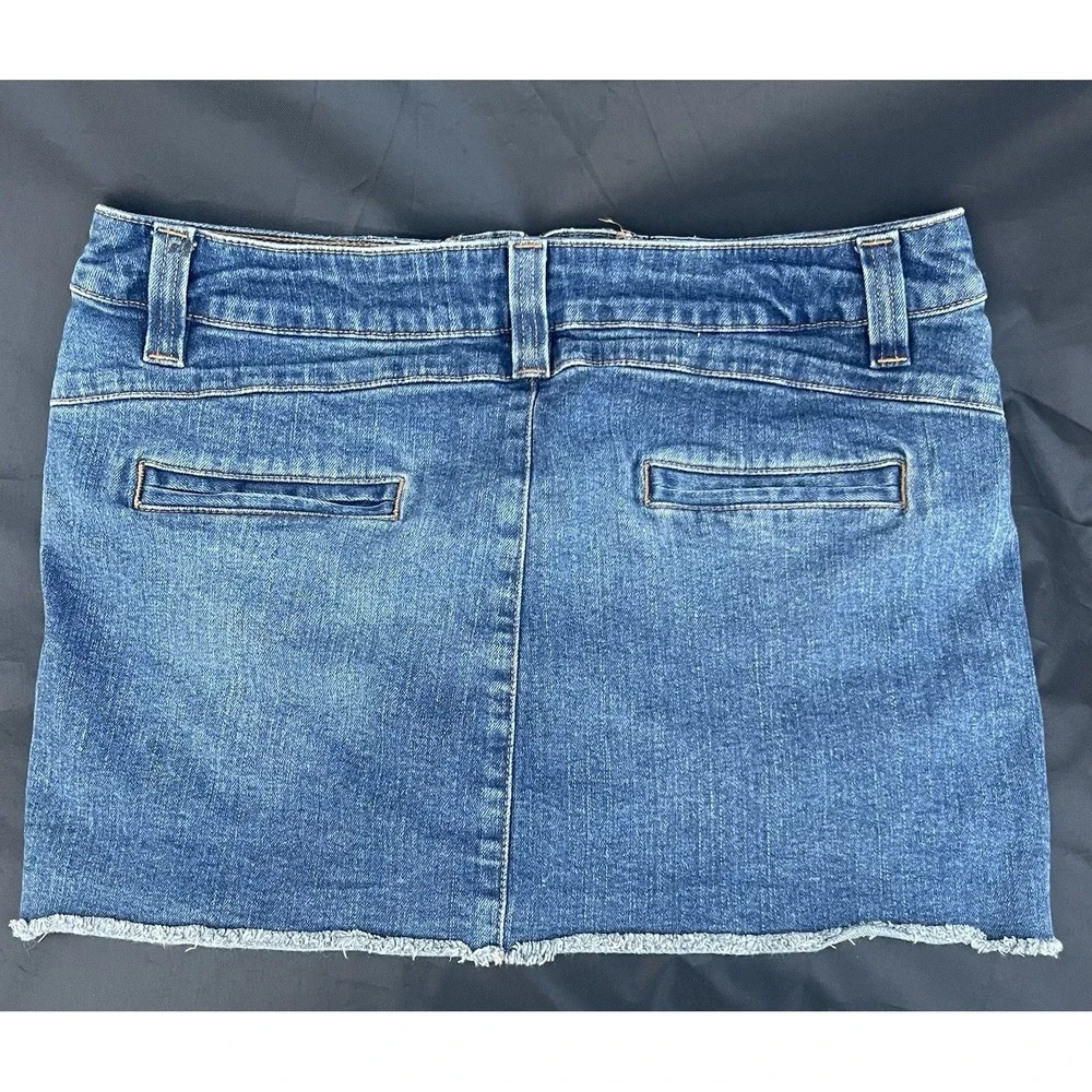 Vintage Y2K American Eagle Micro‎ Mini Denim Skirt NO HOLES Size 10
